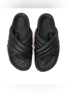 The Bali Tailor Oska Black Slide Sandals 39